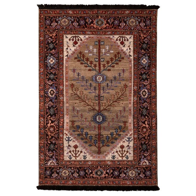 Tribal Rug & Kilim Persian Style Rug, Beige-Brown, Red Floral Pattern, 6x9 For Sale - Image 3 of 3