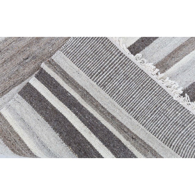 Gray Modern Tulu Nadu “Line Segment” Wool Rug by Doris Leslie Blau For Sale - Image 8 of 8