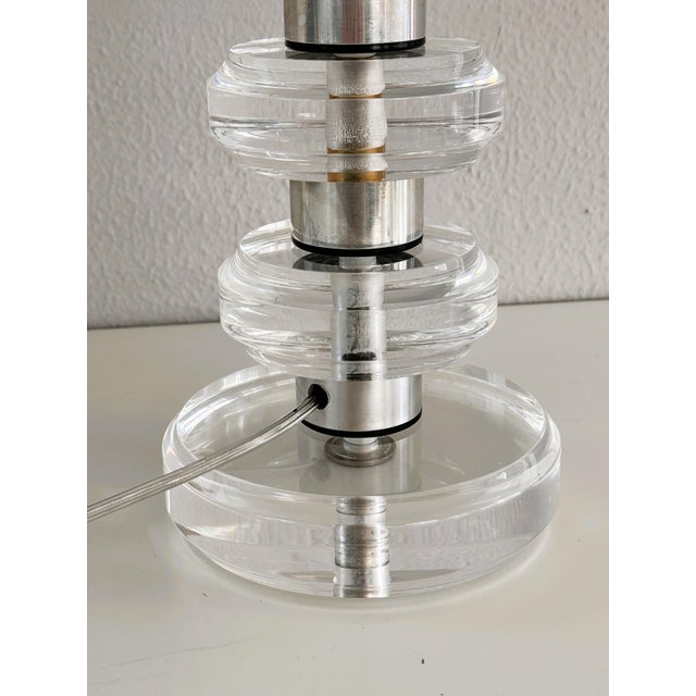 1970s Vintage Italian Table Lamp in Acrylic, 1970s For Sale - Image 5 of 12