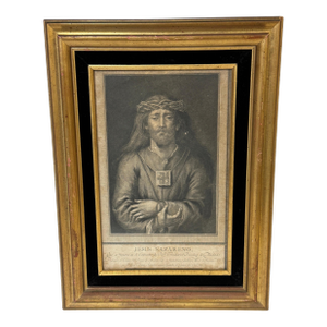 18th C Engraving Jesús Nazareno by Juan Antonio Salvador Carmona