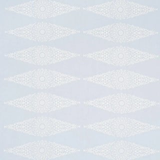 Schumacher Tasmin Embroidery Fabric In Soft Blue For Sale