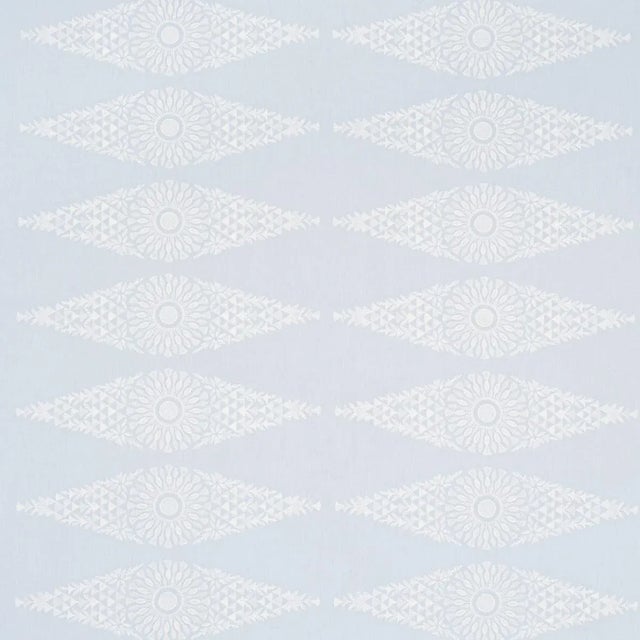 Schumacher Tasmin Embroidery Fabric In Soft Blue For Sale