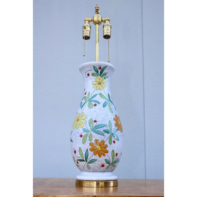 1960's Bitossi Pottery Table Lamps With Brass Hardware For Sale - Image 10 of 17