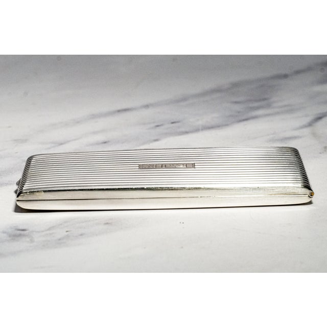 Vintage Napier Sterling Silver Cigarette Case Engine Turned Art Deco Provenance Presentation Card Case Tobacciana For Sale - Image 10 of 13