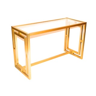 Mid-Century Brass Console Table For Sale