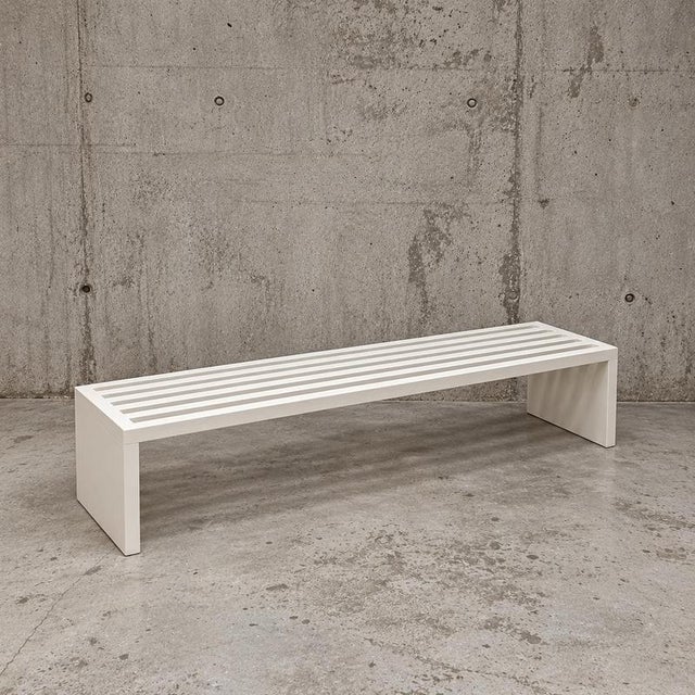 2000 - 2009 Vintage Weighty Wooden Bench, 1980s For Sale - Image 5 of 5