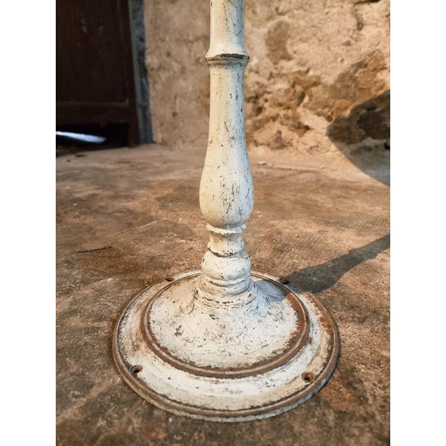 Brown Vintage French Table with Oak Top & Cast Iron Legs For Sale - Image 8 of 16