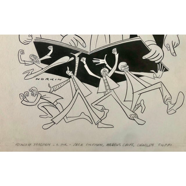 American Sam Norkin, "Stand up Tragedy" Marcus Chong Original Ink Drawing Theater Caricature Art For Sale - Image 3 of 5