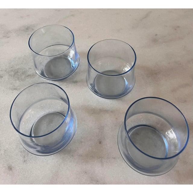 1980s Libbey Azure Blue Impromptu Rocks Cocktail Glass - Set of 4 For Sale - Image 5 of 8