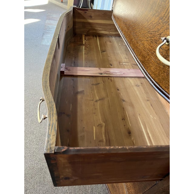 Early 1900s Large Antique Oak Chest of Drawers/Highboy With Mirror For Sale - Image 9 of 10