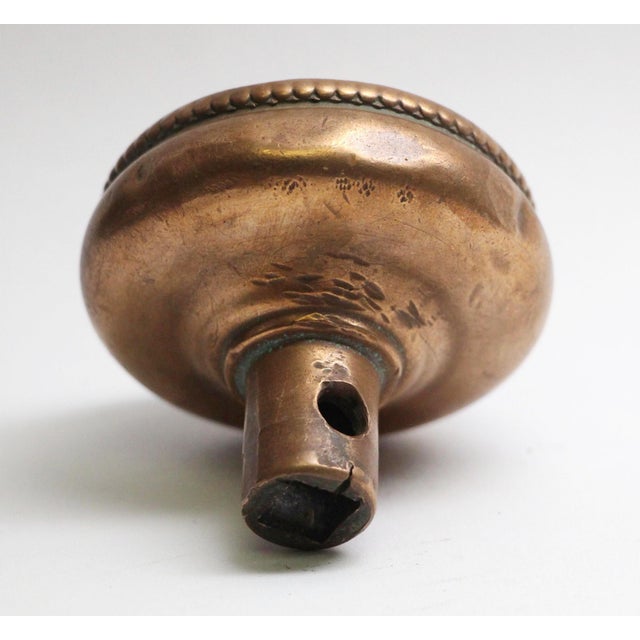 Antique Brass Reading Fleur De Lis Passage Door Knob For Sale - Image 4 of 4