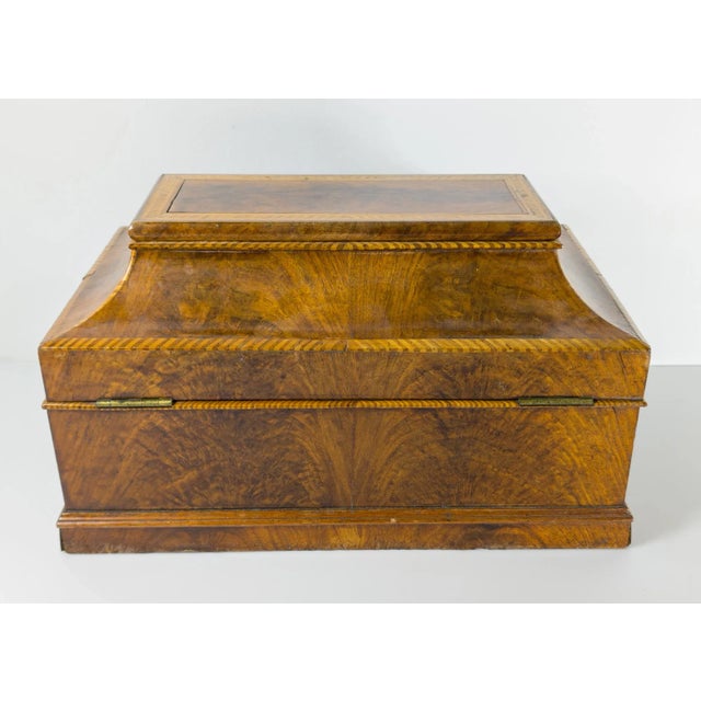 Mid 19th Century 19th Century English or Italian Burl Walnut Document Box Casket For Sale - Image 5 of 12