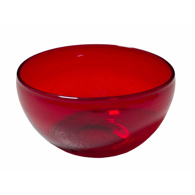 Steuben Glass Set of 4 Steuben Red Crystal Finger Bowls - Frederick Carder For Sale - Image 4 of 7