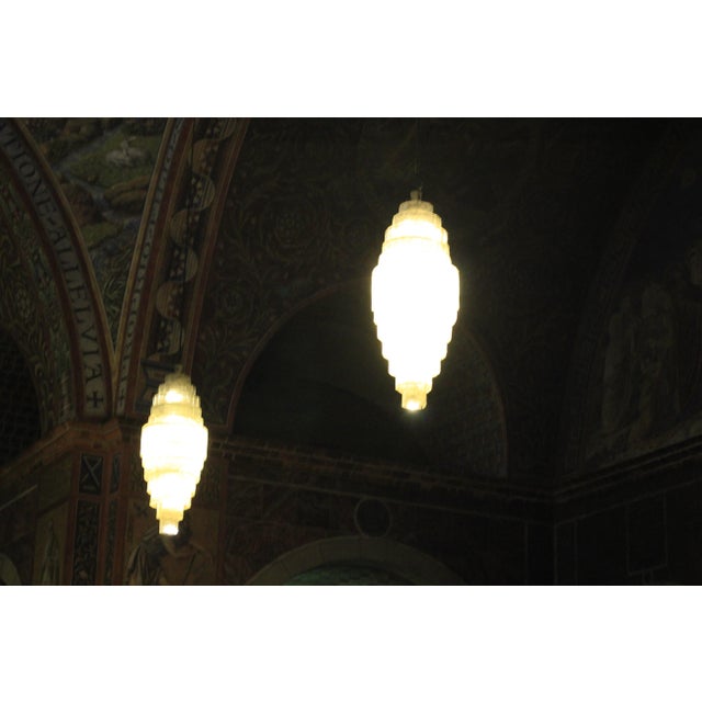 Chrome 1960s Vintage Tiered Art Deco Style Chandelier For Sale - Image 8 of 13