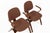 Brown Pair Mid Century Brown Plywood Arm Chairs by Joe Atkinson for Thonet For Sale - Image 8 of 12