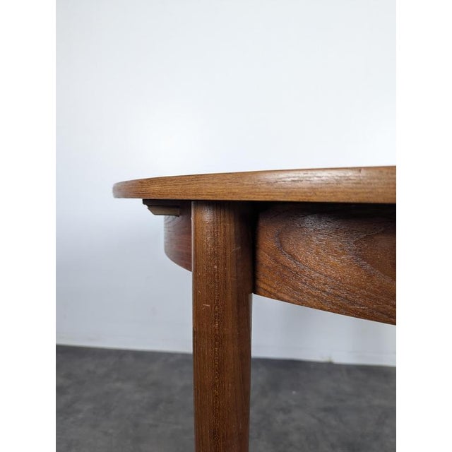 Round Extendable Walnut Table For Sale - Image 4 of 7