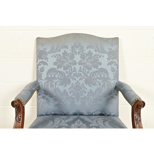 Kittinger Chippendale Carved Mahogany Open Arm Library Chairs | Set of Four For Sale In South Bend - Image 6 of 18