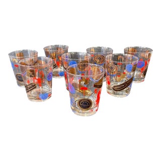 1950s Designer Meth Vintage Highball Glasses- Set of 8 For Sale