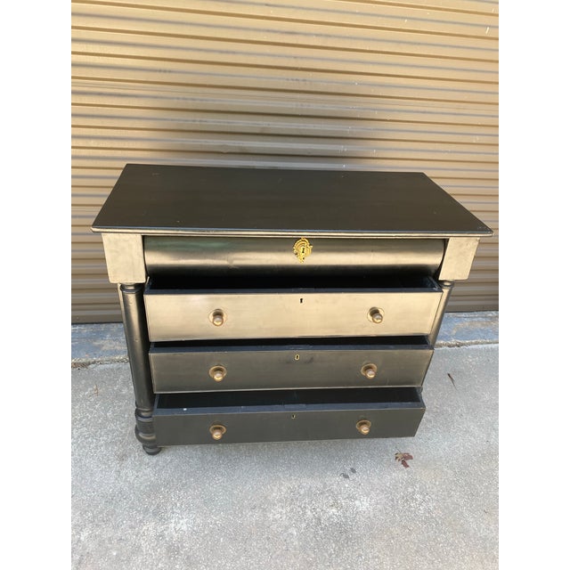 Mid-Century Modern Vintage Ebony Black Dresser For Sale - Image 3 of 12