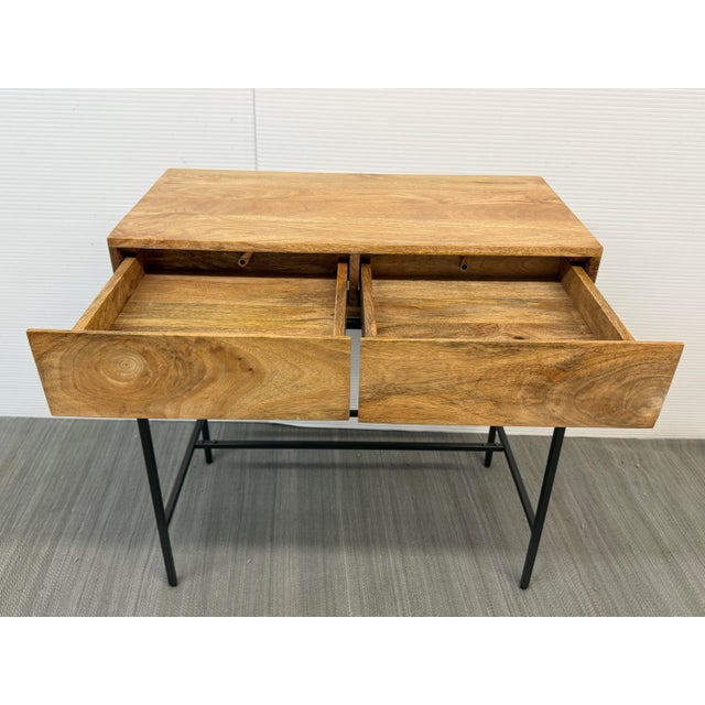 West Elm Industrial Mango Wood Mini Desk For Sale In San Francisco - Image 6 of 12