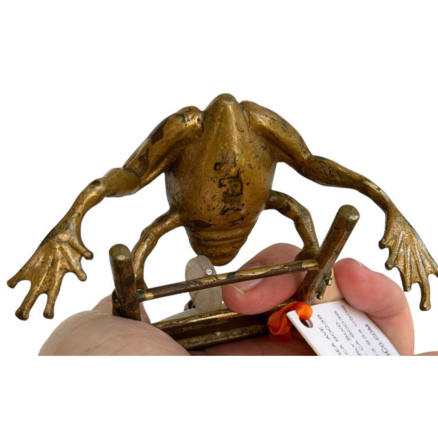 19th Century Unusual Antique Vienna Bronze Frog Easel Sculpture For Sale - Image 5 of 5