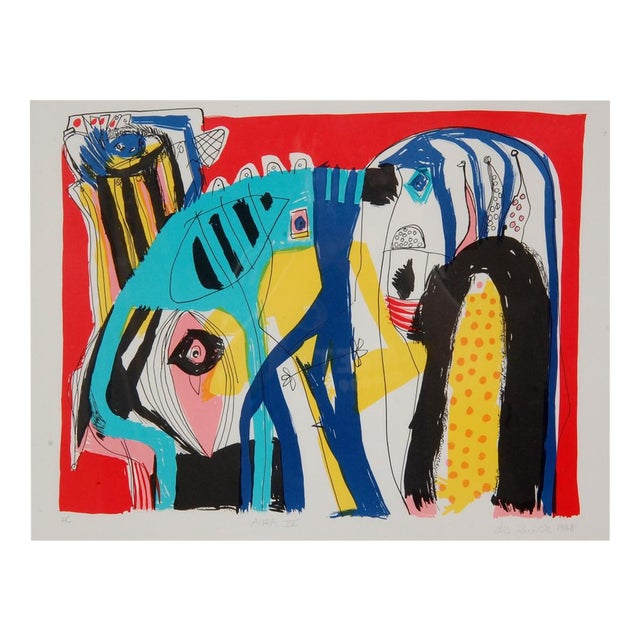 Lis Zwick, Composition, Lithograph, 1980s, Framed For Sale