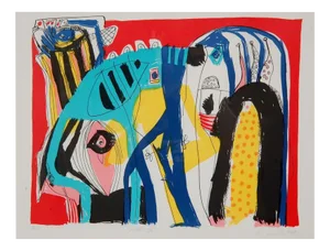 Lis Zwick, Composition, Lithograph, 1980s, Framed