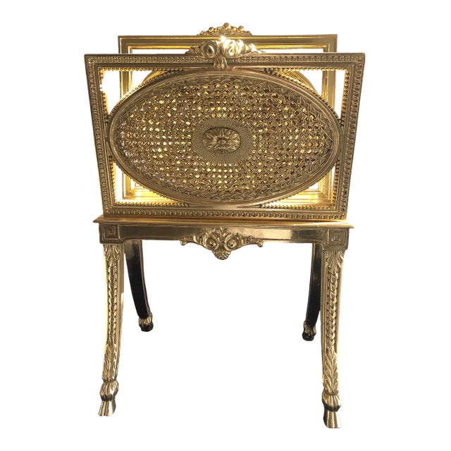 Antique French Gilt Painted Magazine Rack For Sale
