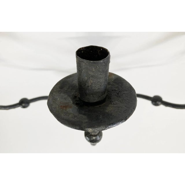 Metal Vintage Iron Giacometti Style Wall Candelabra For Sale - Image 7 of 8
