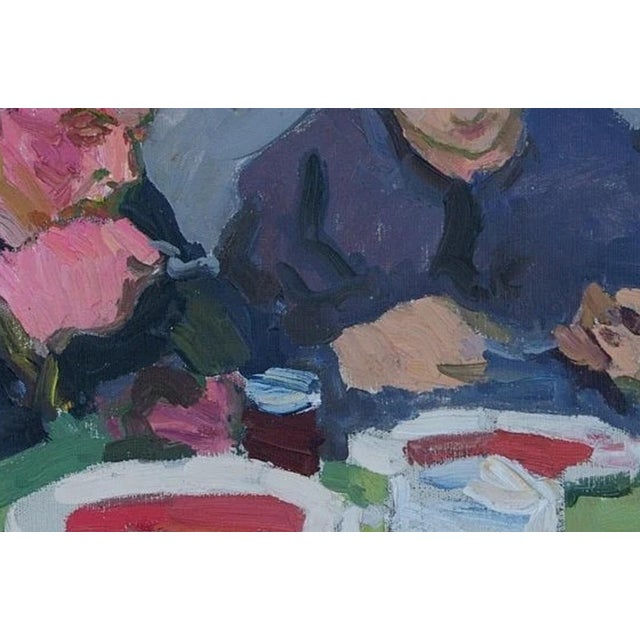 Soviet Era Oil Painting: Ukrainian Family, Socialist Realism Art 39-60 For Sale - Image 4 of 6