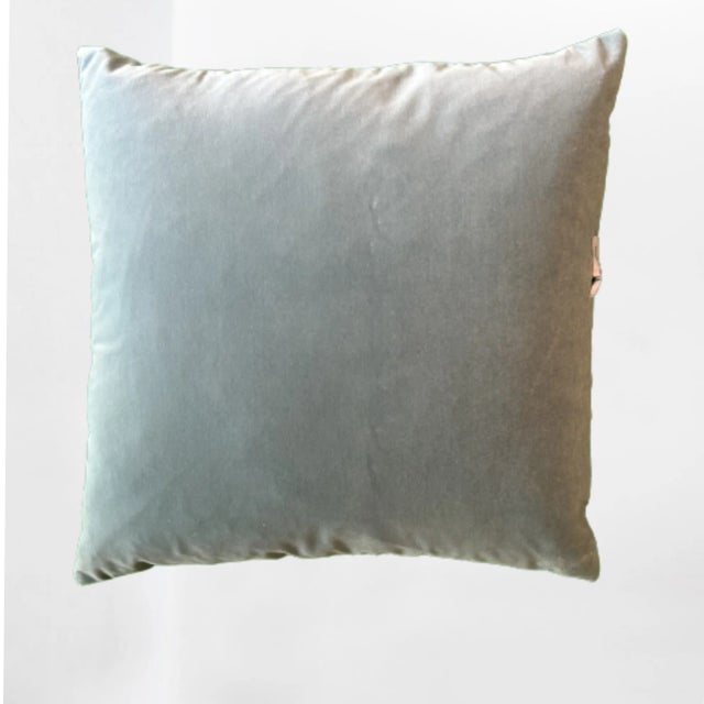 Shabby Chic Sanderson Country House Moody Teal Floral Decorative Pillow With Down/Feather Insert For Sale - Image 3 of 3