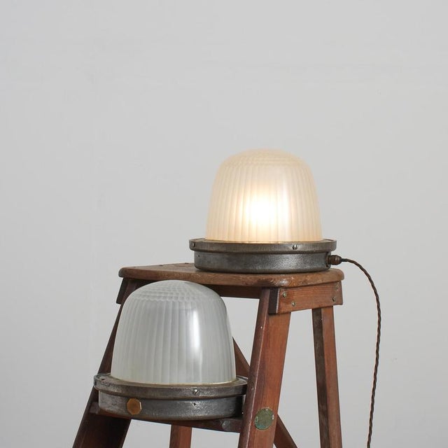 White Antique French Parisian Wall Lamp from Holophane For Sale - Image 8 of 10