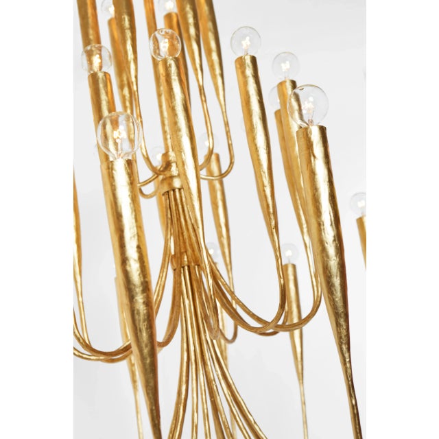 Transitional Julie Neill for Visual Comfort Signature Acadia Large Chandelier in Antique Gold Leaf For Sale - Image 3 of 4