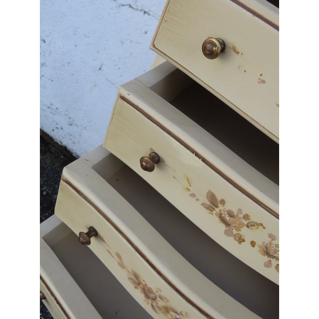 French Shabby Chic Painted Tall Narrow Nightstand Side End Table 6327 For Sale - Image 9 of 15