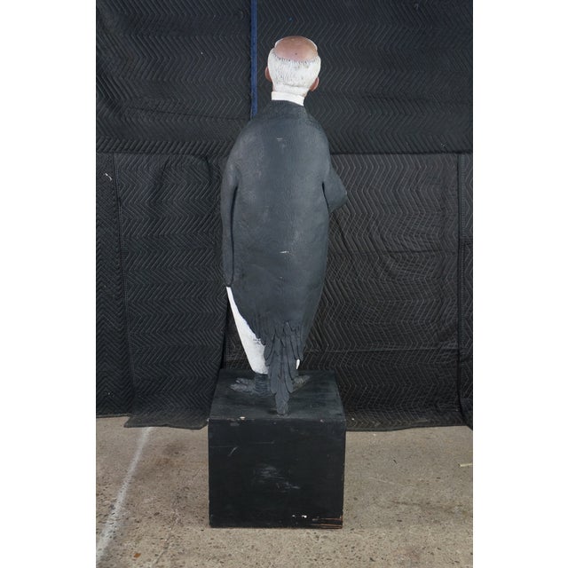 Jack Dowd 1996 Life Size Penguin Butler Dumb Waiter Hydrocal Sculpture 64" For Sale - Image 14 of 17