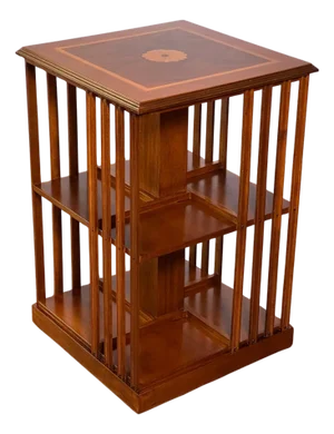 20th Century Italian Danner Style Hardwood Revolving Bookcase Table With Inlay