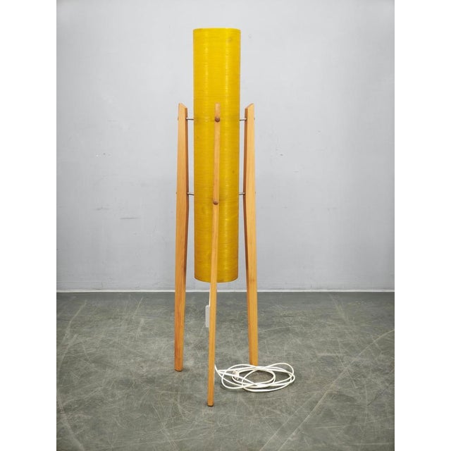 Exceptional space age floor lamp produced in czechoslovakia during the 1960s. This sculptural “rocket” lamp features a...