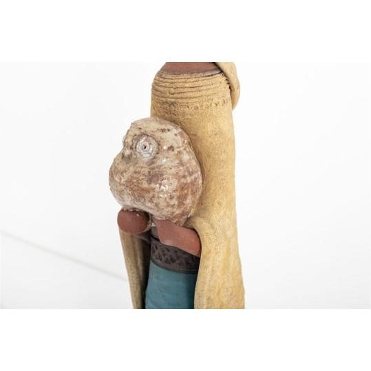 Aharon Bezalel Mid 20th Century David Kalderon Abstract Ceramic Woman Sculpture For Sale - Image 4 of 7