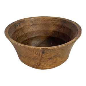 Large Vintage African Hausa Wooden Bowl From Niger 14" Diameter