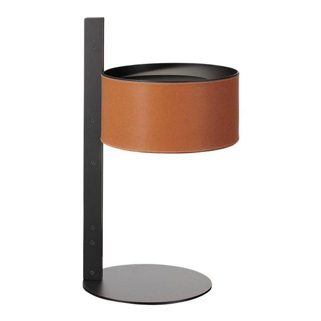 Metal and Leather Table Lamp by Victor Vasilev for Oluce For Sale - Image 9 of 9