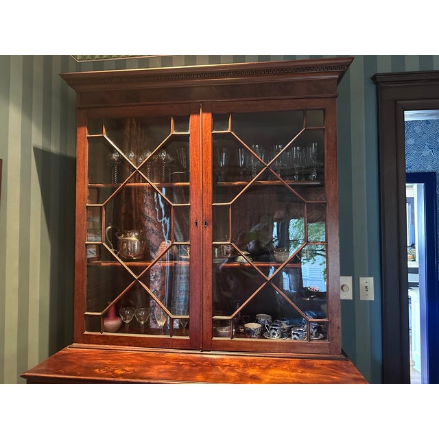 English Antique English 19th Century Butler's. Desk With Breakfront on Top For Sale - Image 3 of 12