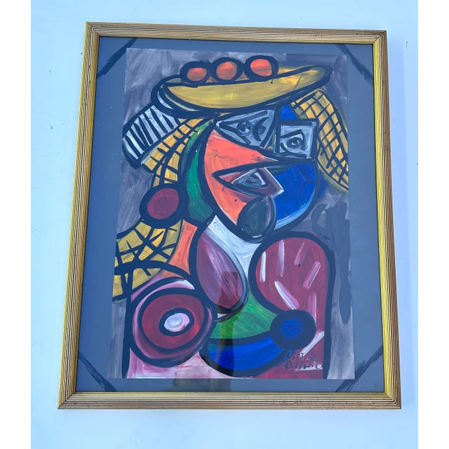 1970s Colorful Vintage Framed Painting Titled "Majorca" Peter Keil For Sale - Image 5 of 5