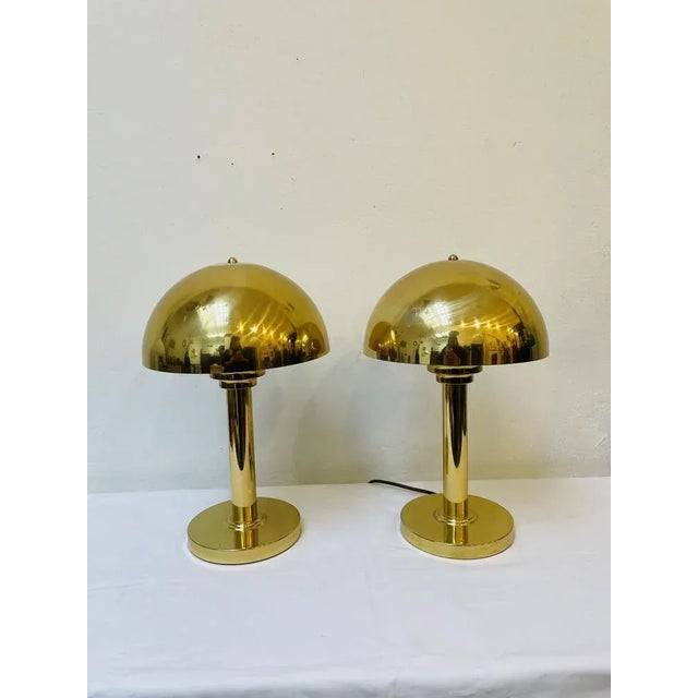 Italian Sputnik Pils Table Lamps in Brass, 1980s, Set of 2 For Sale - Image 12 of 12