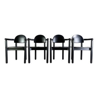 Vintage Black Chairs by Rainer Daumiller, Set of 4 For Sale