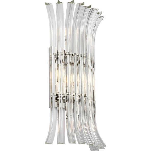 AERIN for Visual Comfort Signature Rhine 21" Sconce in Polished Nickel with Crystal For Sale In Houston - Image 6 of 12