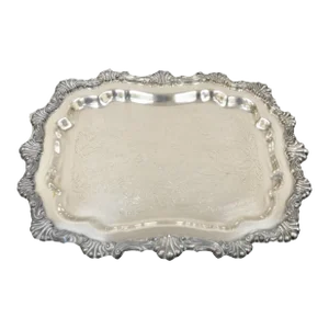 Mid 20th Century f.b. Rogers 6720 Victorian Style Silver Plated Small Serving Dish Tray