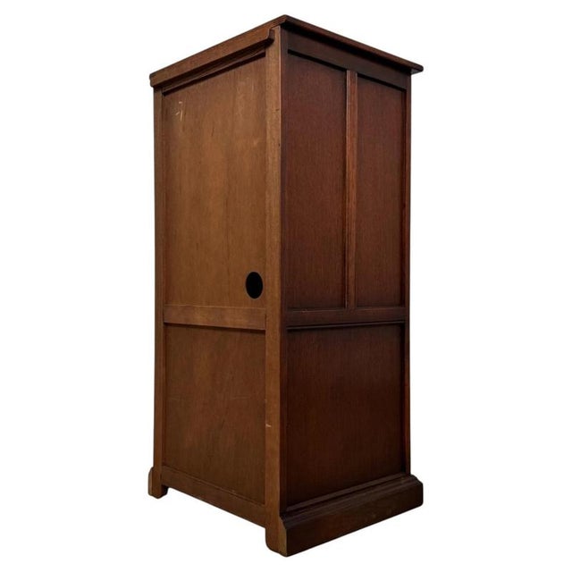 Brown Vintage 20th Century Charm Fitted Oak Bookcase For Sale - Image 8 of 13