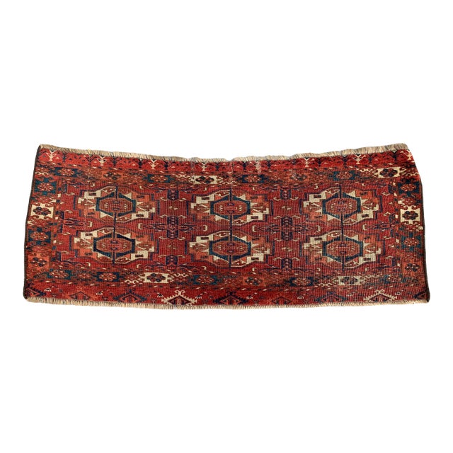1840s, Handmade Antique Collecitble Turkmen Tekke Torba 1.4' X 3.7' For Sale