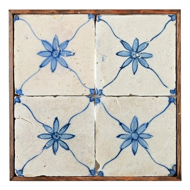 Framed Set of 18th Century Portuguese Tiles For Sale