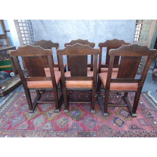 Brown Early 20th Century Portuguese Dining Chairs - Set of 6 For Sale - Image 8 of 11